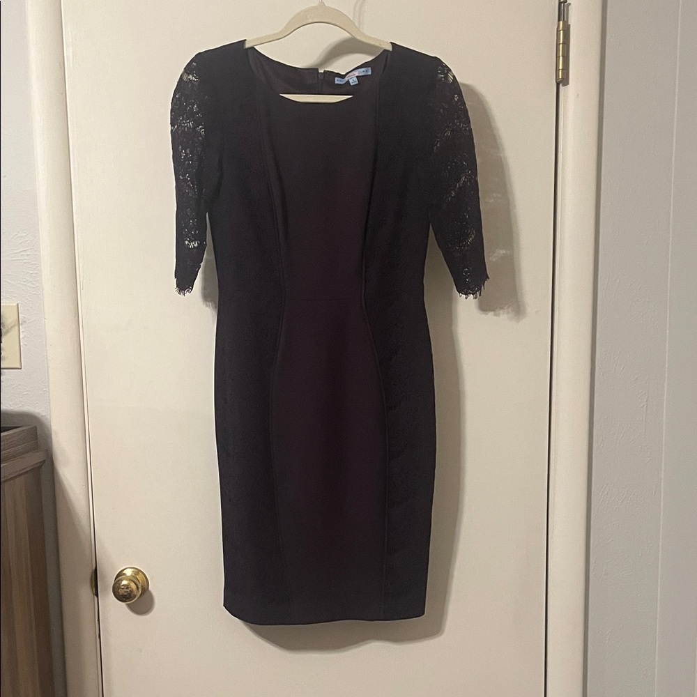 ANTONIO MELANI Plum Lace Long Sleeve Dress